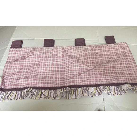 2 CoCaLo Baby Sugar Plum Window Valance Purple Check - Picture 2 of 5